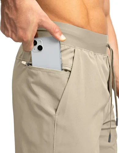 Miniatura 4 de Men's Running Shorts with Zipper Pockets 7 Inch Lightweight Quick Dry Gym Workout Athletic Shorts for Men