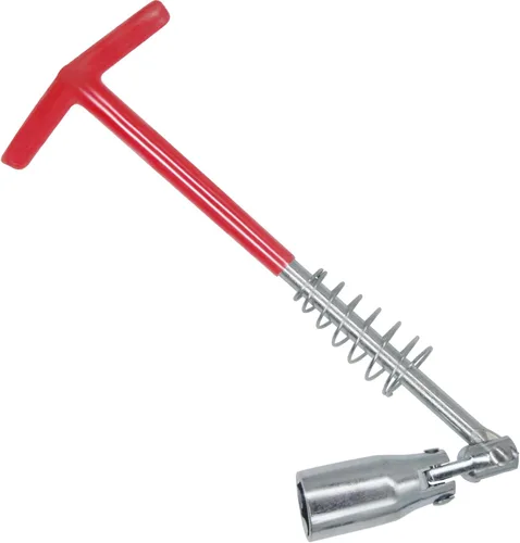 Llave de bujía de 0.827 in-13/16 pulgadas (mango T), acero de aleación de rotación de 360 grados, herramienta de bujía del motor. (0.827 in-13/16
