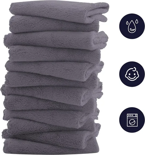 Miniatura 3 de Paquete de 16 paños para bebé, forro polar coral de lujo, extra absorbentes y suaves, para recién nacidos, bebés y niños pequeños, adecuados