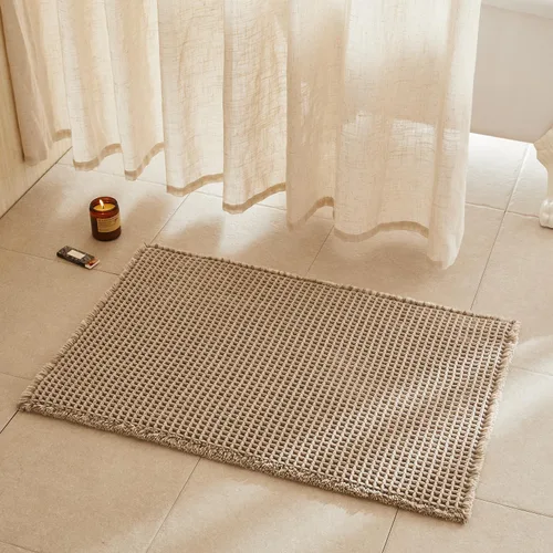 Miniatura 24 de TYUU Tapete de baño estilo gofre, tapete de baño bohemio, antideslizante, lavable, súper absorbente, de secado rápido, bonito tapete de baño