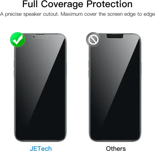 Miniatura 4 de JETech Protector de pantalla de privacidad de cobertura completa para iPhone 13 Pro Max de 6.7 pulgadas, película de vidrio templado antiespía