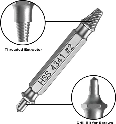 Miniatura 2 de Juego de extractor de tornillos dañados, 6 piezas de tornillos pelados, tuercas y pernos para quitar herrajes oxidados y dañados, tuercas y pernos