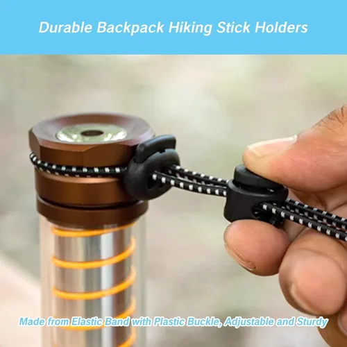 Miniatura 3 de NIIIYTYB Mochila con soporte para bastón de trekking ajustable, cordón elástico para carcaj, correas elásticas para mochileros, escalada