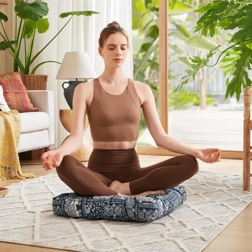 Miniatura 6 de Codi Almohada de Piso para Meditación, Almohadas Cuadradas de Asiento para Adultos y Niños, Cojín Bohemio para Yoga, Sala de Estar, Tatami, Espuma