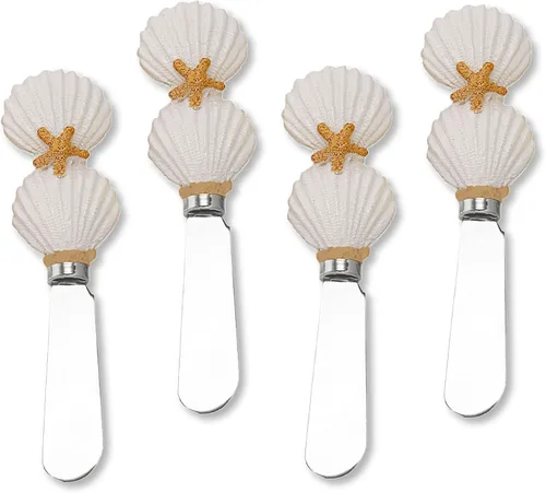 Miniatura 7 de UP UPware - Sandalias de playa para esparcidores de queso, asas de resina pintadas a mano con cuchillas de acero inoxidable para untar queso crema