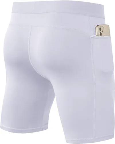 Miniatura 6 de Pantalones cortos de compresión para hombre con bolsillos para correr, entrenamiento, atlético, ropa
