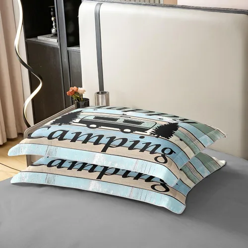 Miniatura 6 de Camper - Ropa de cama de campamento con cremallera de tamaño individual para niños, estilo rústico, estilo granja, 100% algodón, accesorios