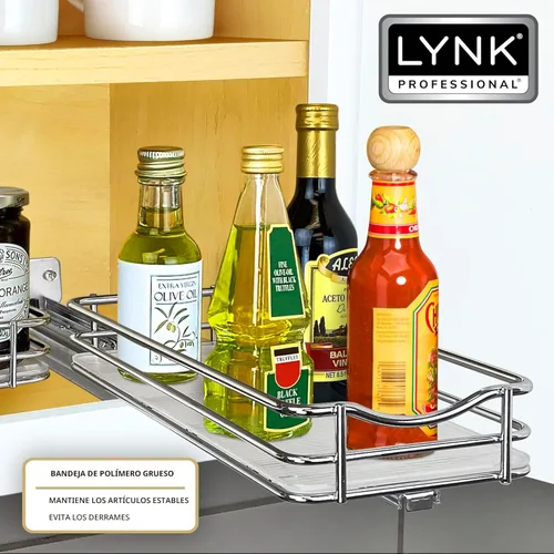 Miniatura 6 de LYNK PROFESSIONAL® Organizador de especias extraíble para armarios de cocina interiores - 4-3/8 pulgadas de ancho - cajón deslizante - Estante
