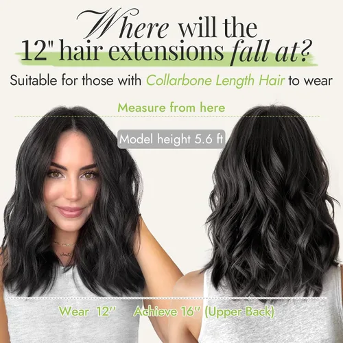 Miniatura 4 de KooKaStyle - Extensiones de cabello con hilo invisible, diadema transparente, ajustables, 4 clips fijadores, cabello largo y ondulado de 12