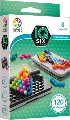 Miniatura 3 de SmartGames IQ Six Pro Juego de Viaje para Niños y Adultos, un Juego Cerebral de Desarrollo de Habilidades - Rompecabezas Mental para Edades de 8