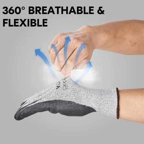 Miniatura 5 de Vgo... ANSI A3 Cut Resistant Gloves EN388 Level 5 Certified Hand Protection Gloves(SK2131)