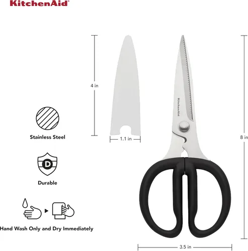 Miniatura 2 de KitchenAid KQ351OHOBA - Tijeras universales de acero inoxidable, color negro