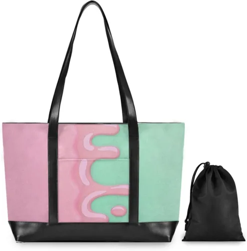 Diseño de goteo rojo claro en verde claro portátil caso portátil con cremallera maletín bolsas para mujeres trabajo con pañal maletín ejecutivo para