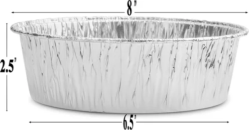 Miniatura 3 de Sartenes de aluminio para horno holandés de 8 pulgadas Molde desechable para pasteles y sartenes de aluminio extra profundas para hornear