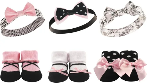 Miniatura 21 de Hudson Baby Conjunto de regalo de diadema y calcetines para niña Flor azul marino rosa