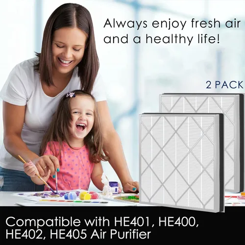 Miniatura 6 de Filtro Hepa HE400 de repuesto compatible con purificador de aire Shark HE4FKPET HE400 HE401 HE402 y HE405 con 4 ventiladores, filtración de 3