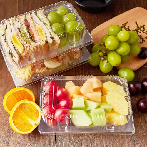 Miniatura 6 de TOFLEN Recipientes desechables de plástico resistente con bisagras con tapas transparentes (paquete de 40) recipientes para pan de 7.2 x 4.7 x 3