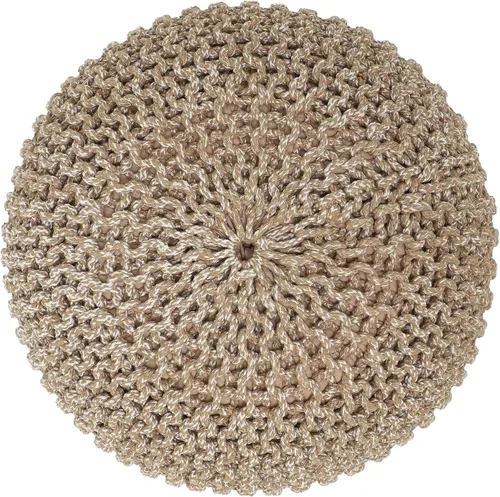 Miniatura 5 de REDEARTH Puf Otomano Redondo - Tejido a Mano con Cable Estilo Boho, Decoración del Hogar, Puf Circular, Reposapiés para Sala de Estar - Guardería