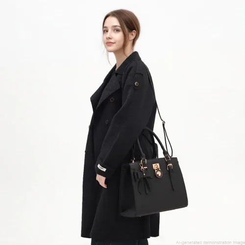 Miniatura 2 de Qiyuer - Bolsos y carteras para mujer, juego de damas con asa superior, bolso de hombro, bolso de trabajo con cartera de embrague a juego, 2 piezas