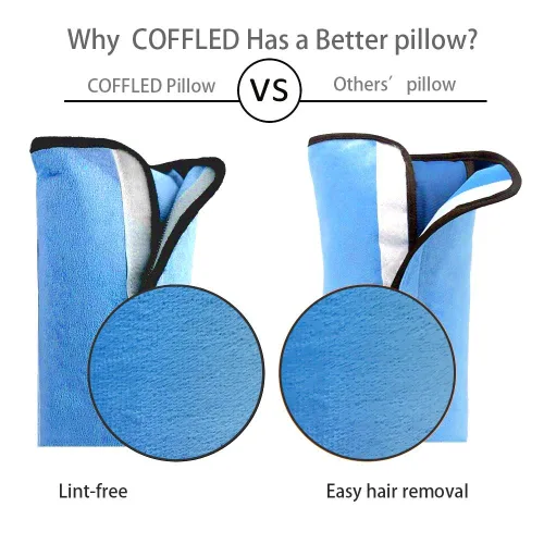 Miniatura 7 de 2 almohadas azules para cinturón de seguridad para niños, almohada para cinturón de seguridad de bebé, protector de almohada de asiento de automóvil
