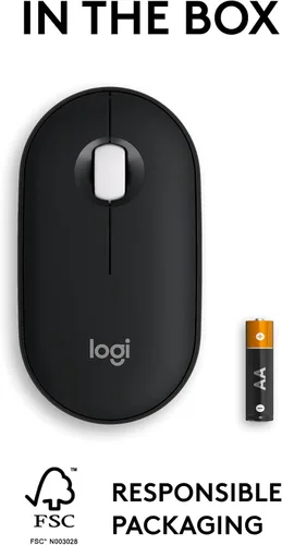 Miniatura 9 de Logitech Pebble Mouse 2 M350s Slim Bluetooth Ratón inalámbrico, portátil, ligero, botón personalizable, clics silenciosos, fácil de cambiar