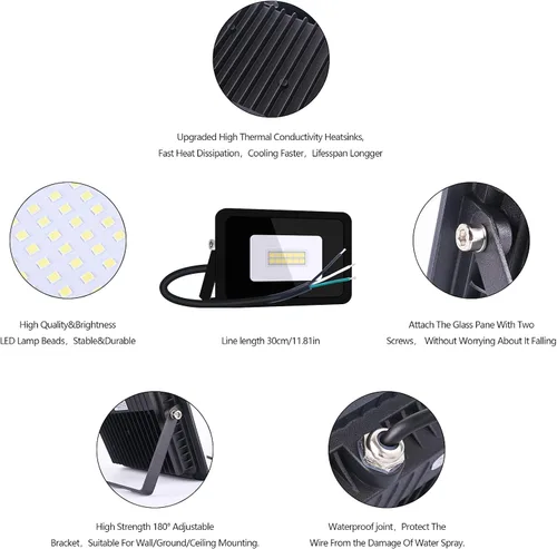 Miniatura 2 de MIHEAL Ultra delgado 10 W 20 W 30 W 50 W 100 W LED foco de luz de inundación LED lámpara de búsqueda 110 V reflectores para jardín al aire libre