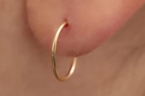 Miniatura 56 de Aretes de aro de oro de plata – Aretes de aro para mujer, dos piezas de aros de plata fina rellenos de oro, aro de hélice, anillo de tragus, aro