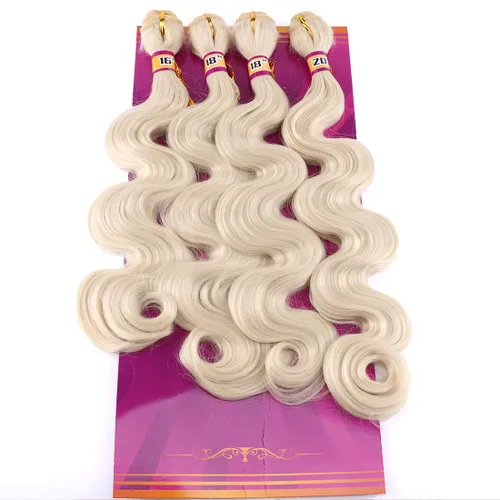 Miniatura 8 de Extensiones de cabello ondulado sintético de color rojo vino 3 paquetes de 16 18 20 pulgadas, color ombre de negro a burdeos, trenza de cabello