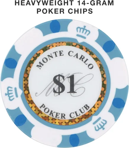 Miniatura 6 de Brybelly Monte Carlo Premium Poker Chips (50-Pack) Heavyweight 14-Gram Clay Composite
