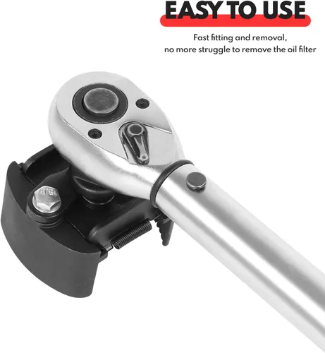 Miniatura 7 de Bilitools Llave de filtro de aceite universal ajustable, herramienta de extracción, 60-80mm (2.36-3.15 pulgadas), 1/2" de transmisión