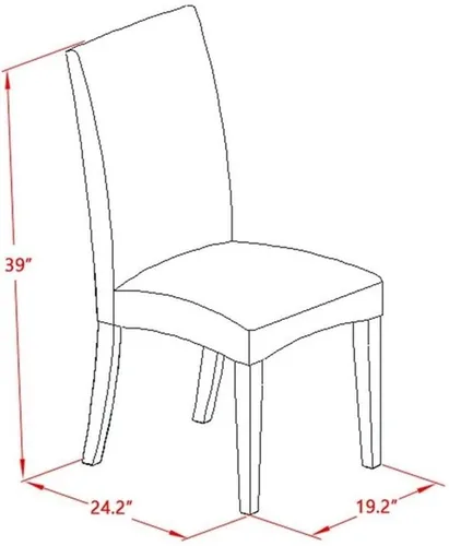 Miniatura 6 de East West Furniture SHDR5-LWH-07 - Juego de mesa y sillas de cocina de 5 piezas, incluye una mesa de comedor redonda con pedestal y 4 sillas
