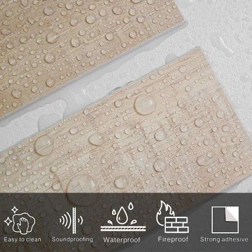 Miniatura 3 de COLAMO Pelar y Pegar Azulejos para Salpicaduras, Paneles de Shiplap Falsos de Atenas Gris Oscuro Gruesos de 1 Pieza, Paneles de Madera Autoadhesivos