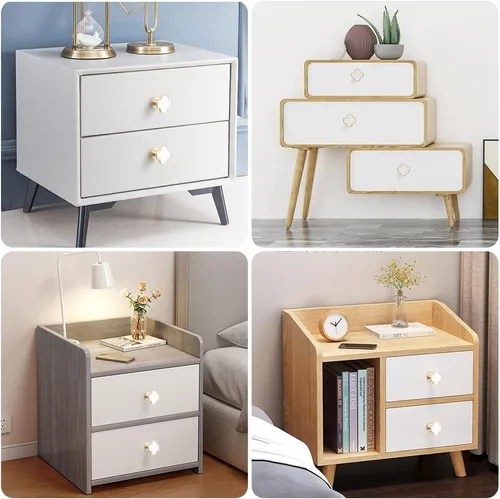 Miniatura 6 de 15 pomos de trébol, mango de trébol de cuatro hojas, tiradores creativos de cajón de gabinete, pomos dorados para muebles, aparador, armario, baño