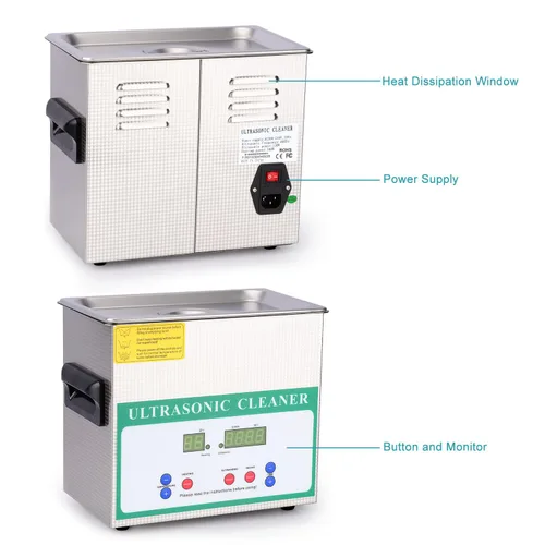 Miniatura 4 de stonylab Máquina de limpieza ultrasónica, dispositivo profesional multiusos de lavado ultrasónico de acero inoxidable con temporizador de pantalla