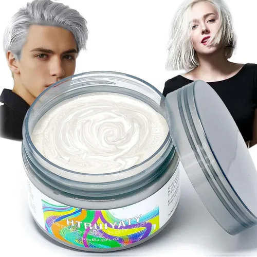 Cera temporal de color blanco para el cabello, color natural en aerosol lavable para niños, mujeres y hombres, para cabello claro oscuro, peinado,