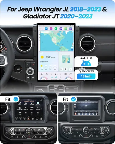 Miniatura 2 de Radio de coche Cidava de 13 pulgadas para Wrangler JL 2018-2023 y Gladiator JT 2020-2023 Car Stereo Head Unit Replacement with Wireless