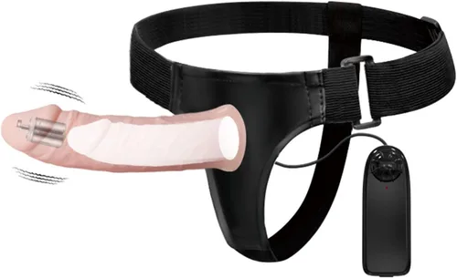 Consolador vibrador realista con correa, impermeable, consoladores huecos flexibles para adultos, juguetes sexuales para hombres