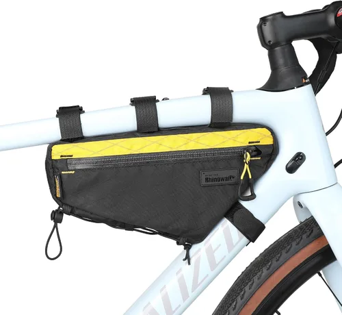Miniatura 13 de Rhinowalk Bolsa de Marco Frontal de Bicicleta Bolsa Bajo Tubo Superior Triangular Accesorios de Ciclismo de 1.7L de Nylon Ligero para Bicicleta