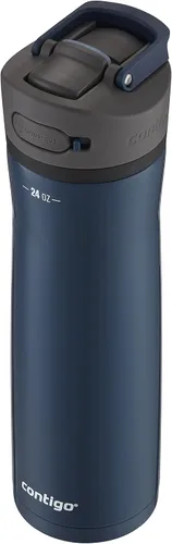 Miniatura 3 de Contigo Ashland 2.0 - Botella de agua a prueba de fugas con bloqueo de tapa y popote inclinado, apta para lavavajillas, tapa intercambiable, 24 Azul