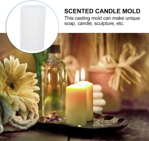 Miniatura 7 de Moldes para velas cilíndricas, moldes de resina epoxi para hacer velas, jabones, espécimen de flores, suministros para manualidades