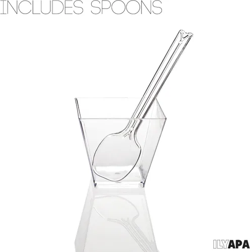 Miniatura 6 de Mini tazas de postre de plástico, 2 onzas, vasos individuales de chupito para postres de chocolate y más, Transparente