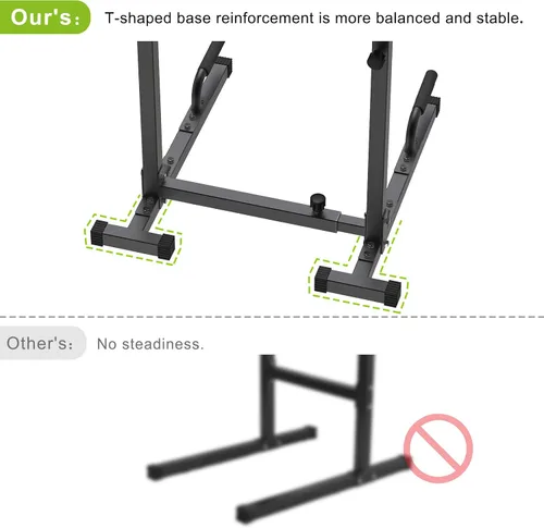 Miniatura 2 de SELEWARE Heavy Duty Dip Bar, Adjustable Width & Height Dip Station Home Gym Fitness Equipment, 800lbs Capacity, Multifunctional Strength Training