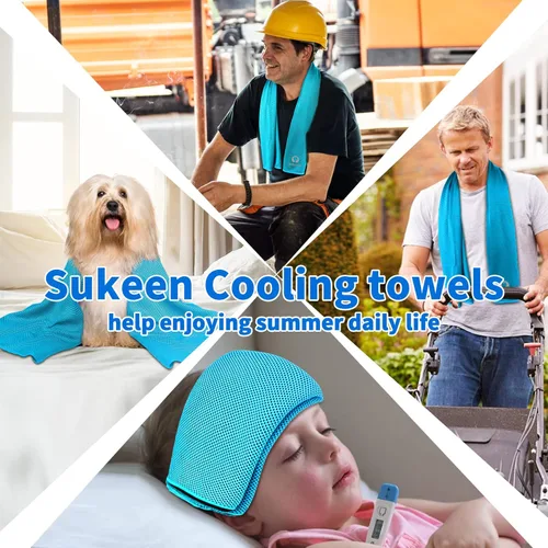 Miniatura 8 de Sukeen Toalla de enfriamiento para cuello y cara (40 x 12 pulgadas), toallas de refrigeración de microfibra a granel para atletas, envolturas