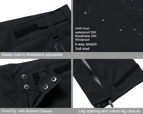 Miniatura 6 de fit space Pantalones de lluvia permanentes Climastorm de golf impermeables de 20 K ligeros de rendimiento deportivo
