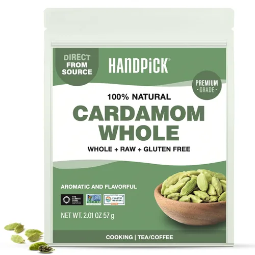 Miniatura 52 de Polvo de cardamomo (100g/3.53oz), sin gluten, Elaichi molido crudo para cocinar, batidos, lattes, té Masala, empaquetado en bolsa resellable