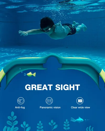Miniatura 5 de ZIONOR Gafas de Natación para Niños, G1MINI SE Gafas de Natación Antivaho para Niño Niña 6-14 A5 (Lente transparente - verde verde)