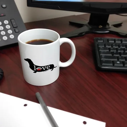 Miniatura 6 de ThisWear Dachshund Gift Love Dog Paw Prints Doxie Breed Weiner Dog Gift Taza de café Taza de té blanca