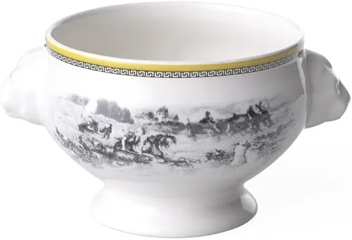 Miniatura 2 de Villeroy & Boch Audun Ferme - Cuenco de león, 20 onzas, porcelana premium, blancogris