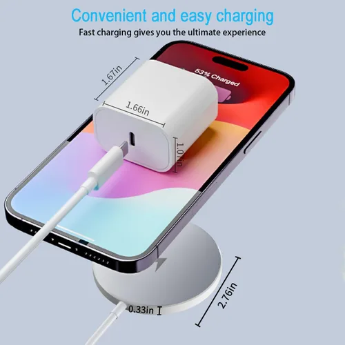 Miniatura 4 de Carga rápida inalámbrica magnética para iPhone [certificado Apple MFi] Almohadilla de carga inalámbrica de 6 pies con iPhone 17 USB C bloque