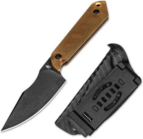 Miniatura 18 de Kizer Mini Harpoon Cuchillo de hoja fija con funda, cuchillo de caza de hoja de 3 V con mango de micarta, cuchillos pequeños EDC de hoja fija